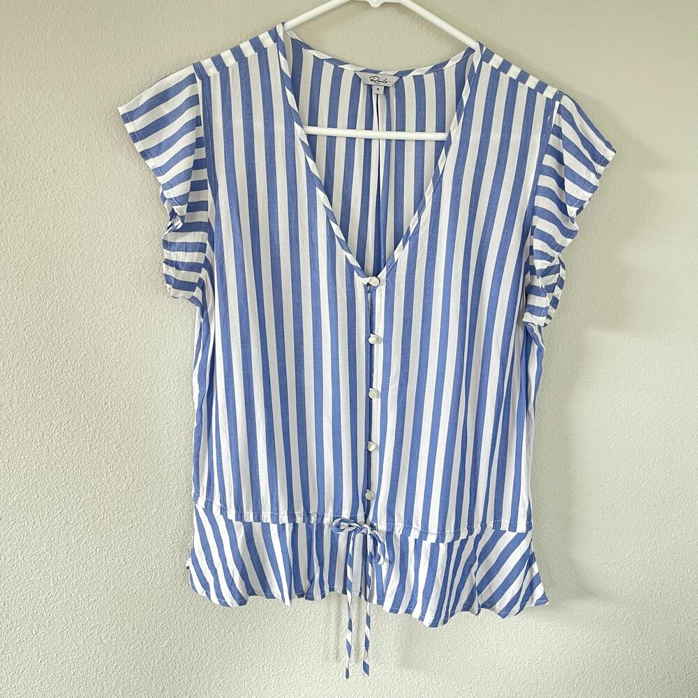 Rails Bretton Blue White Striped Top (S)